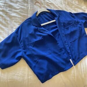 Blue business casual top